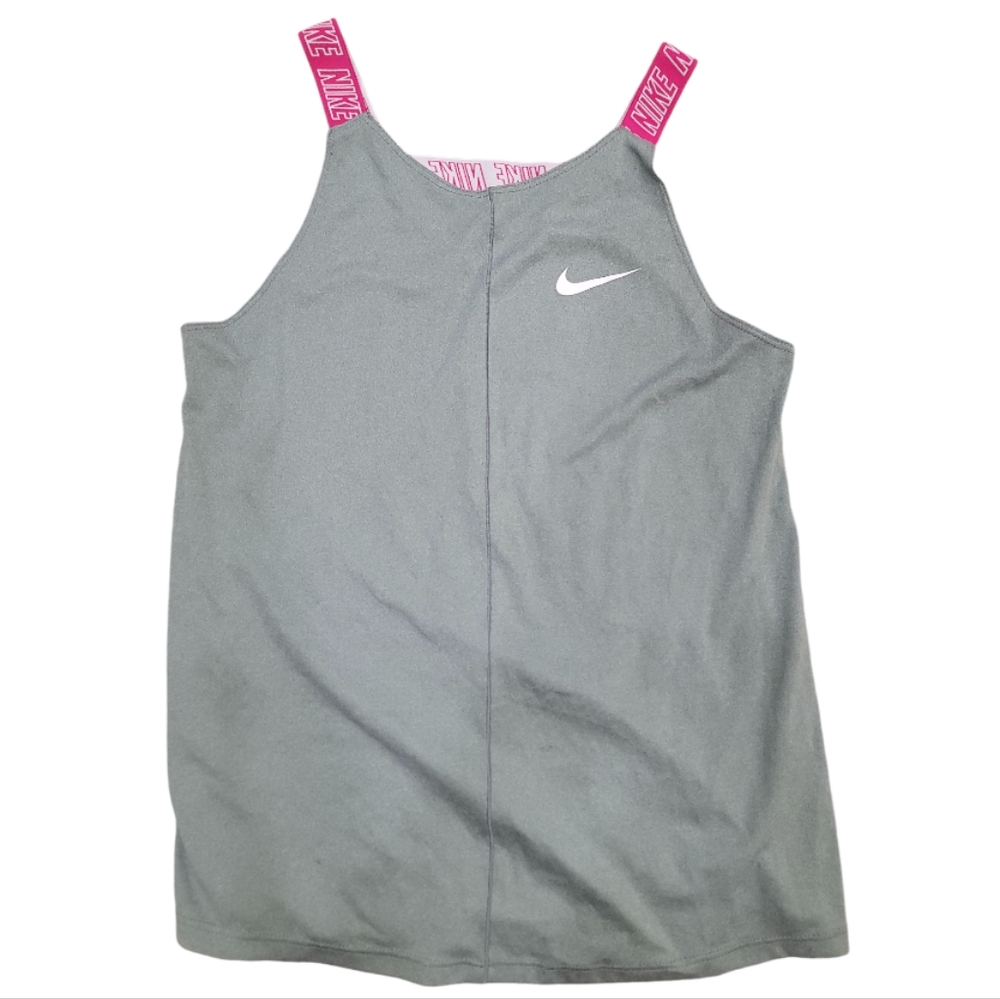 NIKE DRI FIT TANK gray+pink kids Large